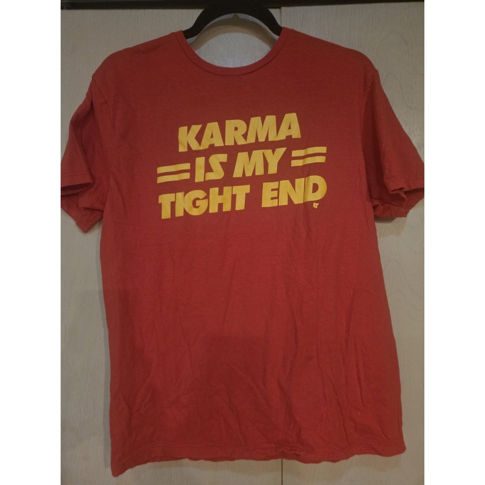 Karma Is My‎ Tight End T Shirt Red Travis Kelce Taylor Swift Chiefs Men's M